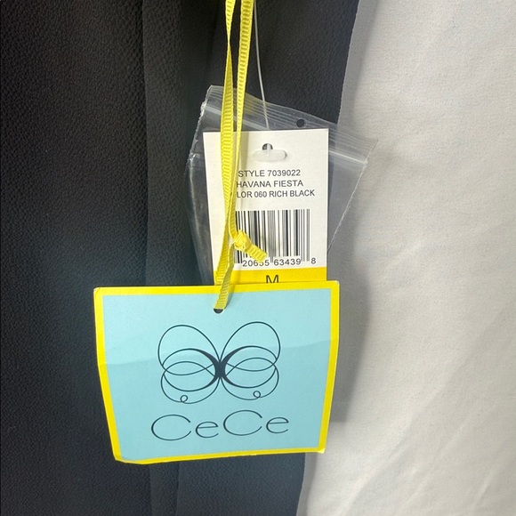 NWT CeCe Black Sleeveless Collared Blouse - Picture 6 of 8